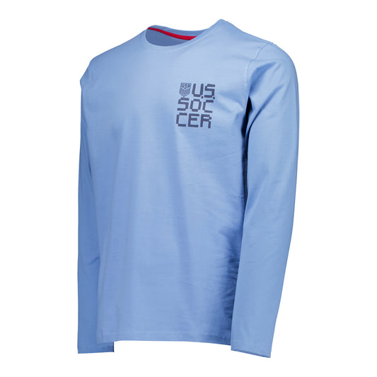 Unisex USA Action Blue Long Sleeve - Front View