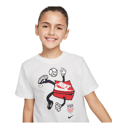Youth Nike USA Character White Tee - Collar View