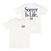 Unisex Original Retro Brand USA 1993 Soccer is Life Crest Vintage Cream Tee
