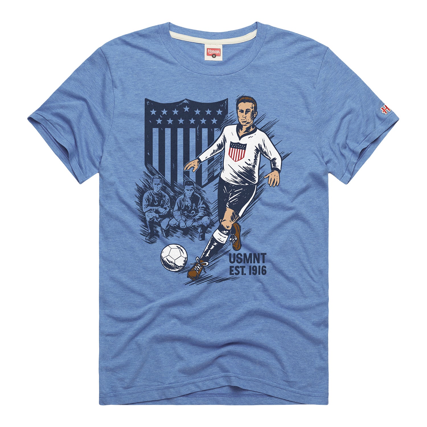 Unisex Homage USMNT Retro 1916 Blue Tee