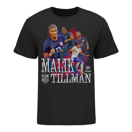 Unisex USMNT Malik Tillman Graphic Black Tee