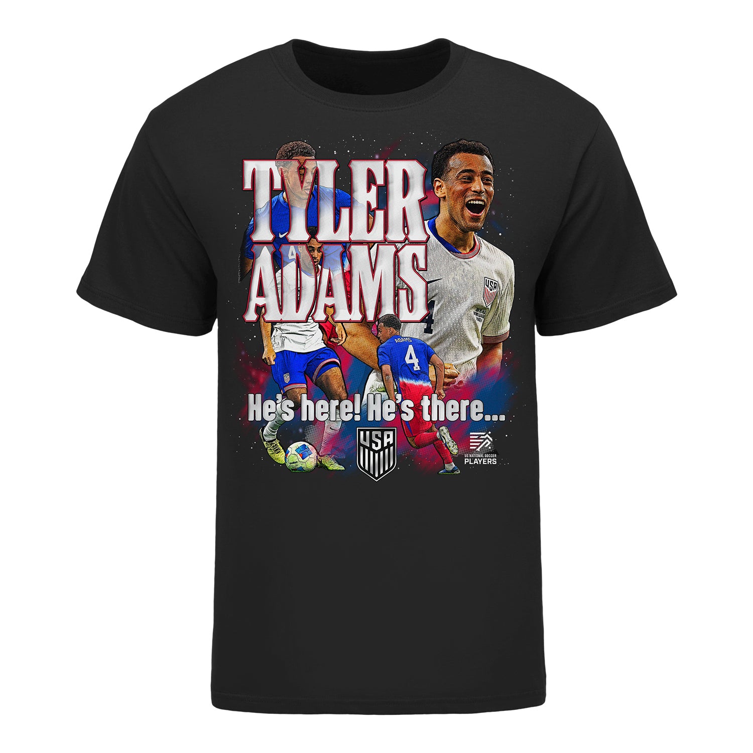 Unisex USMNT Tyler Adams Graphic Black Tee
