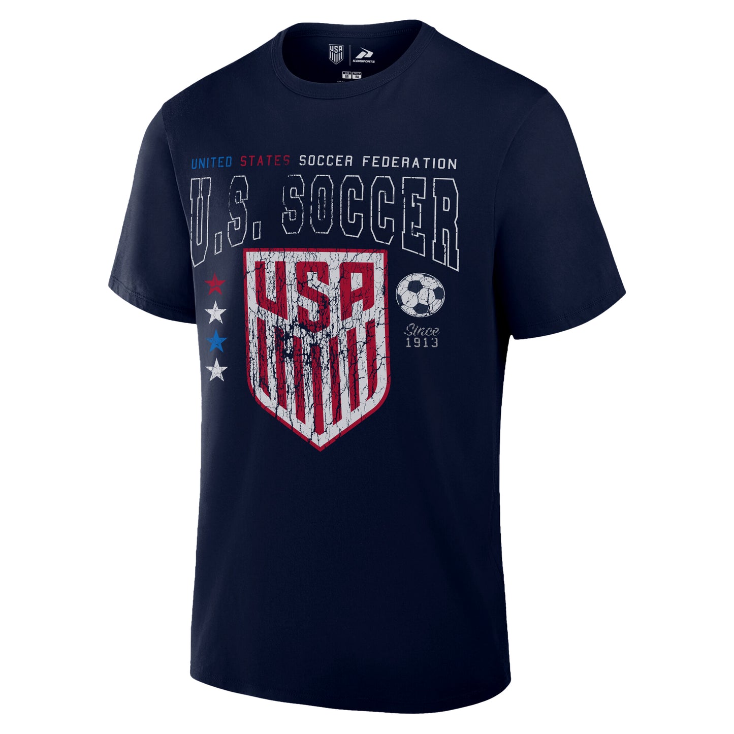 Unisex U.S. Soccer Faded Logo Navy Cotton T-Shirt