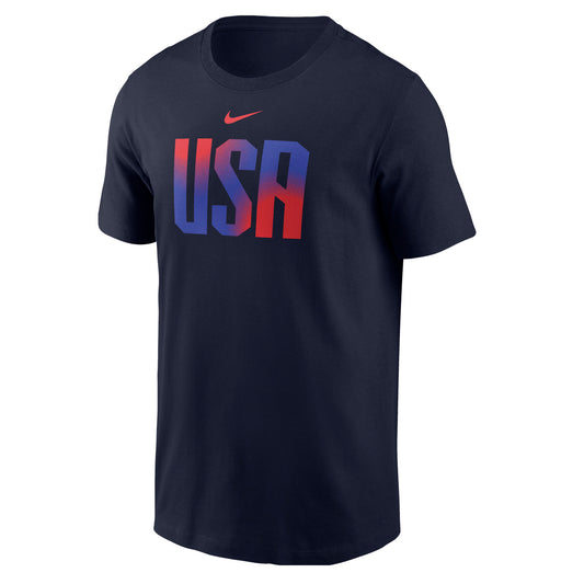 Men's Nike USA Red and Blue Crest Navy T-Shirt