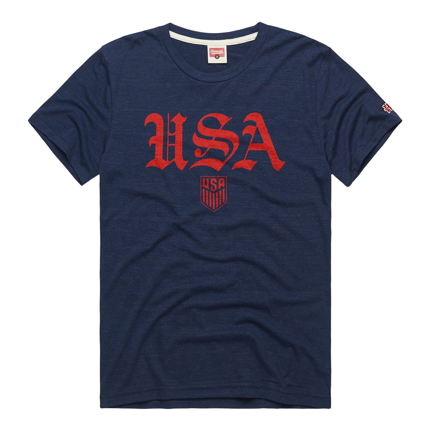 Unisex Homage USMNT Old English Navy T-Shirt