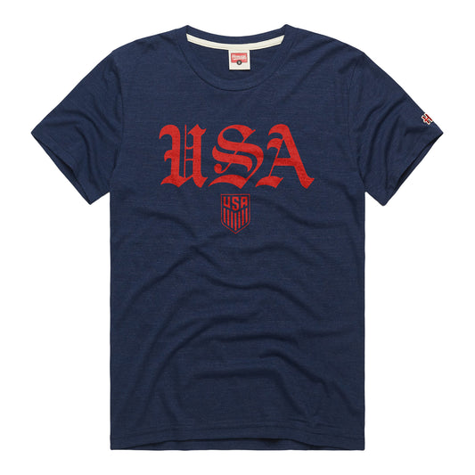 Unisex Homage USMNT Old English Navy T-Shirt