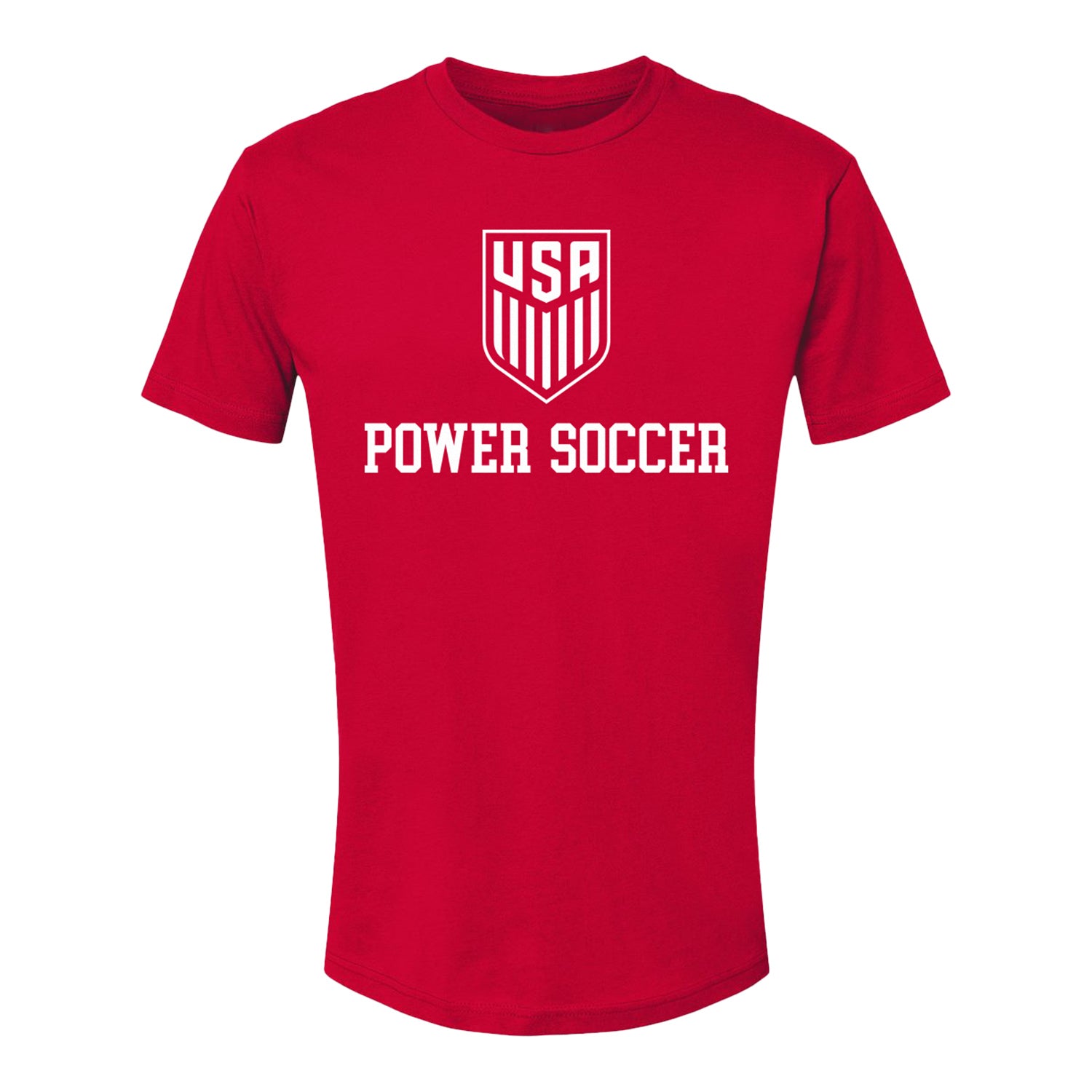 U.S. Co-Ed Power Soccer Red Tee - Front View