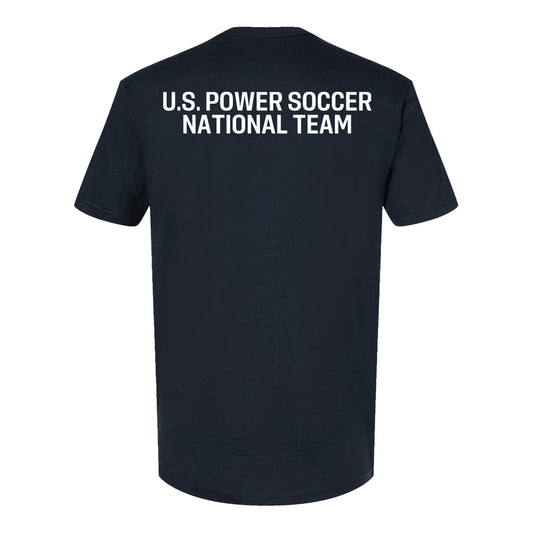 U.S. Co-Ed Power Soccer Navy Tee - Back View