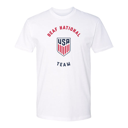 U.S. Deaf National Team White Tee - Front View