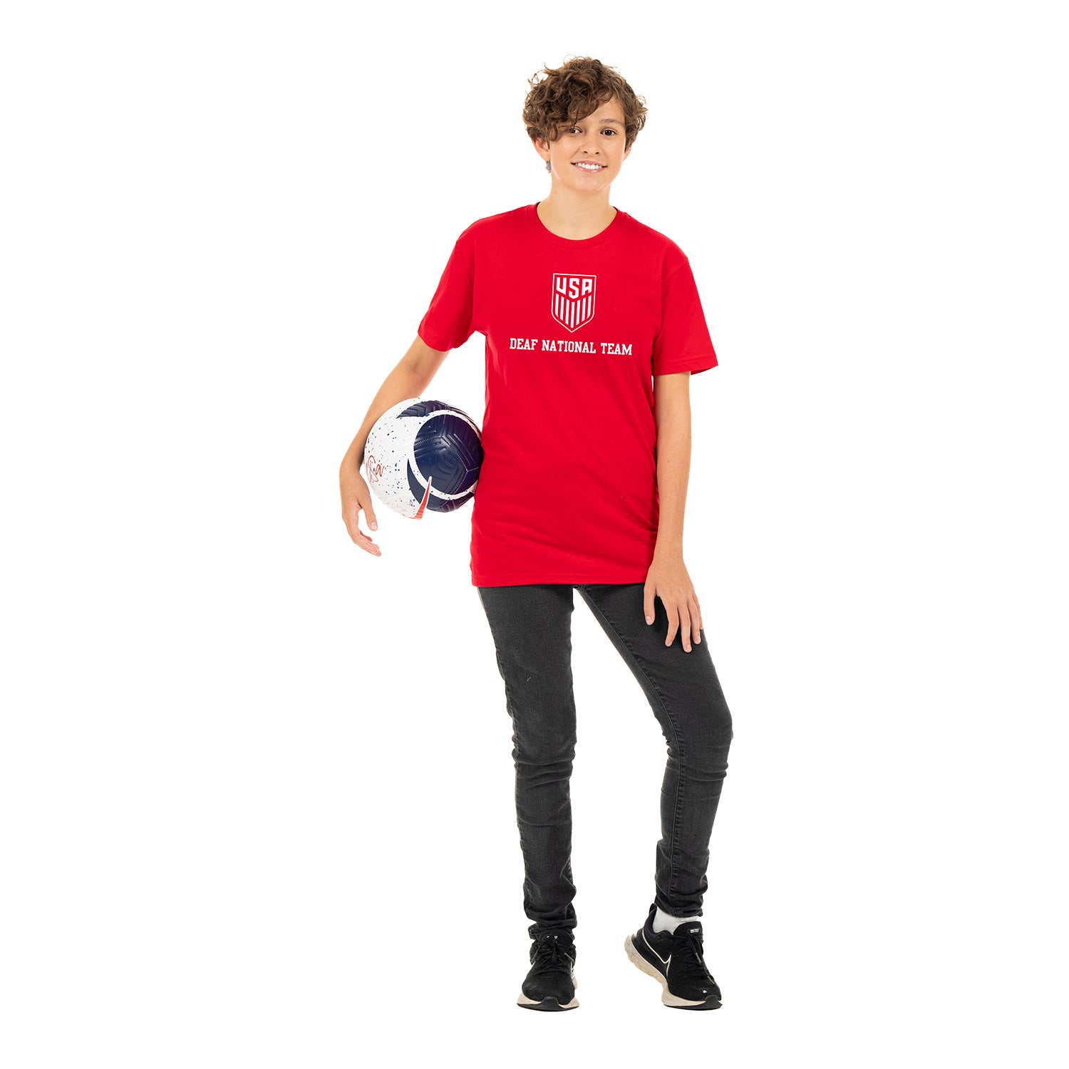U.S. Deaf National Team Red Tee - Front View
