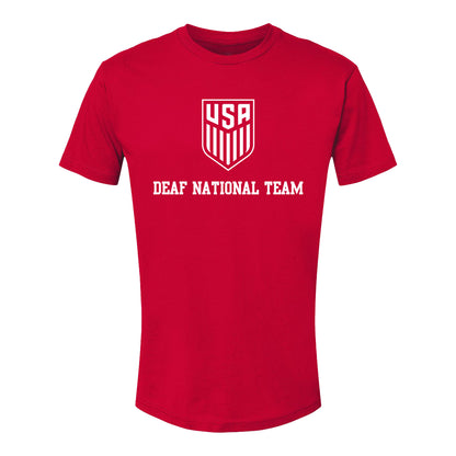 U.S. Deaf National Team Red Tee - Front View