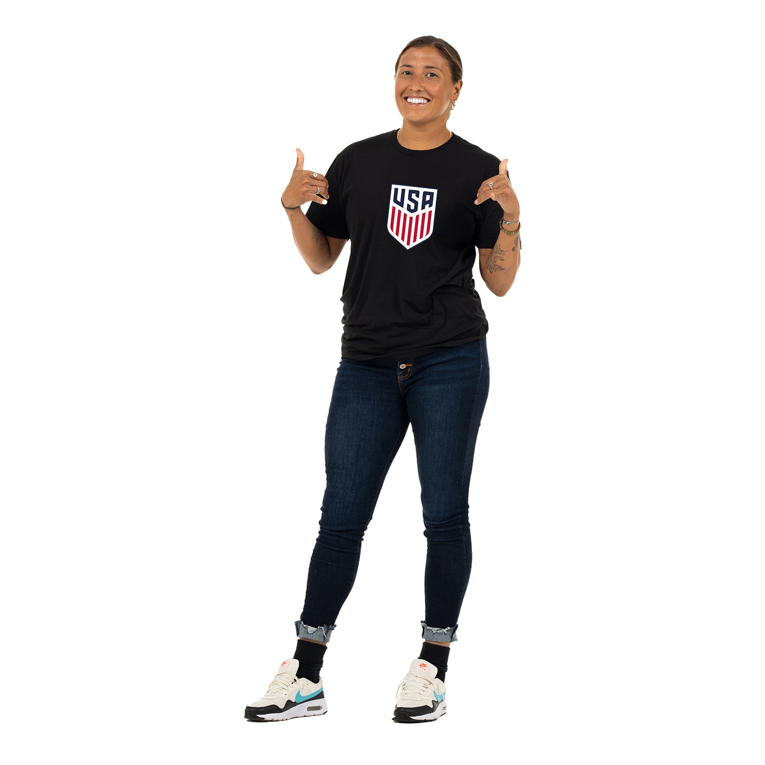 U.S. Extended National Team Black Tee- Model View