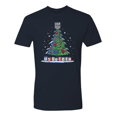 Unisex USMNT Christmas Tree Navy Tee - Front View