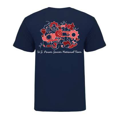 Unisex U.S. Co-Ed Power Soccer National Team Unity Navy Tee - Back View