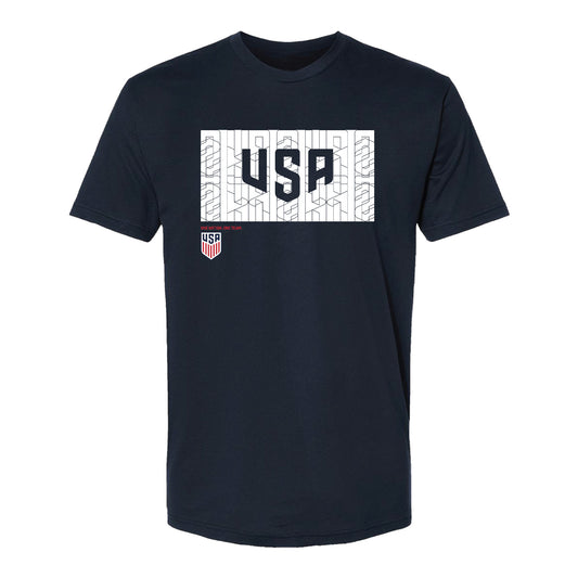 Unisex USMNT Stacked Navy Tee - Front View