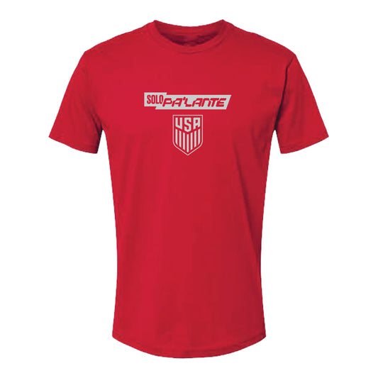 Unisex USMNT Solo Pa'Lante Red Tee - Front View