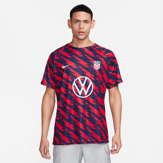Men's Nike USMNT 2023 VW Pre-Match Red Top - Front View