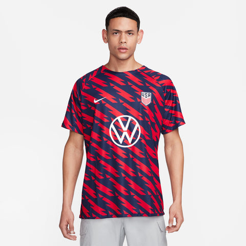 Men's Nike USMNT 2023 VW Pre-Match Red Top - Front View