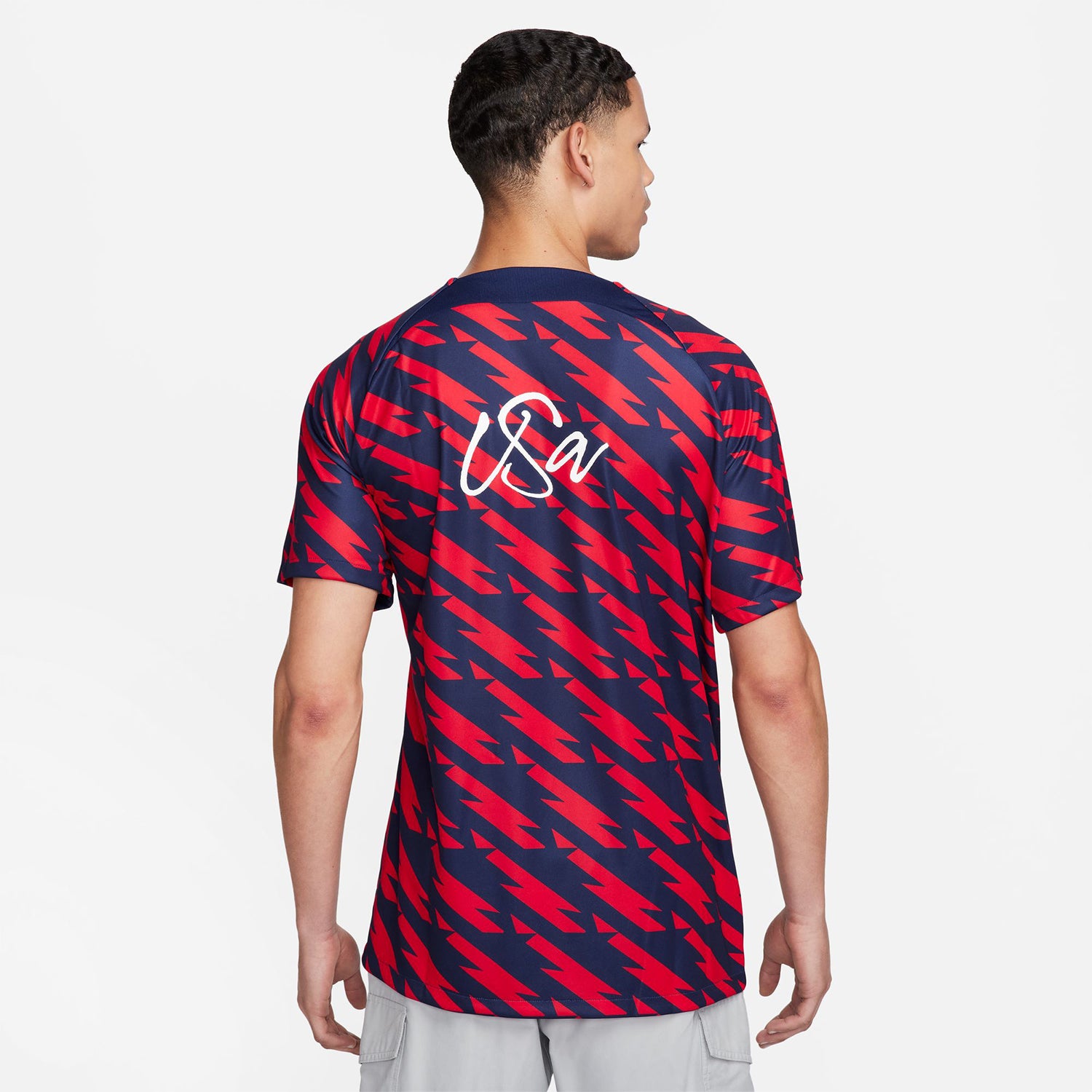 Men's Nike USMNT 2023 VW Pre-Match Red Top - Back View