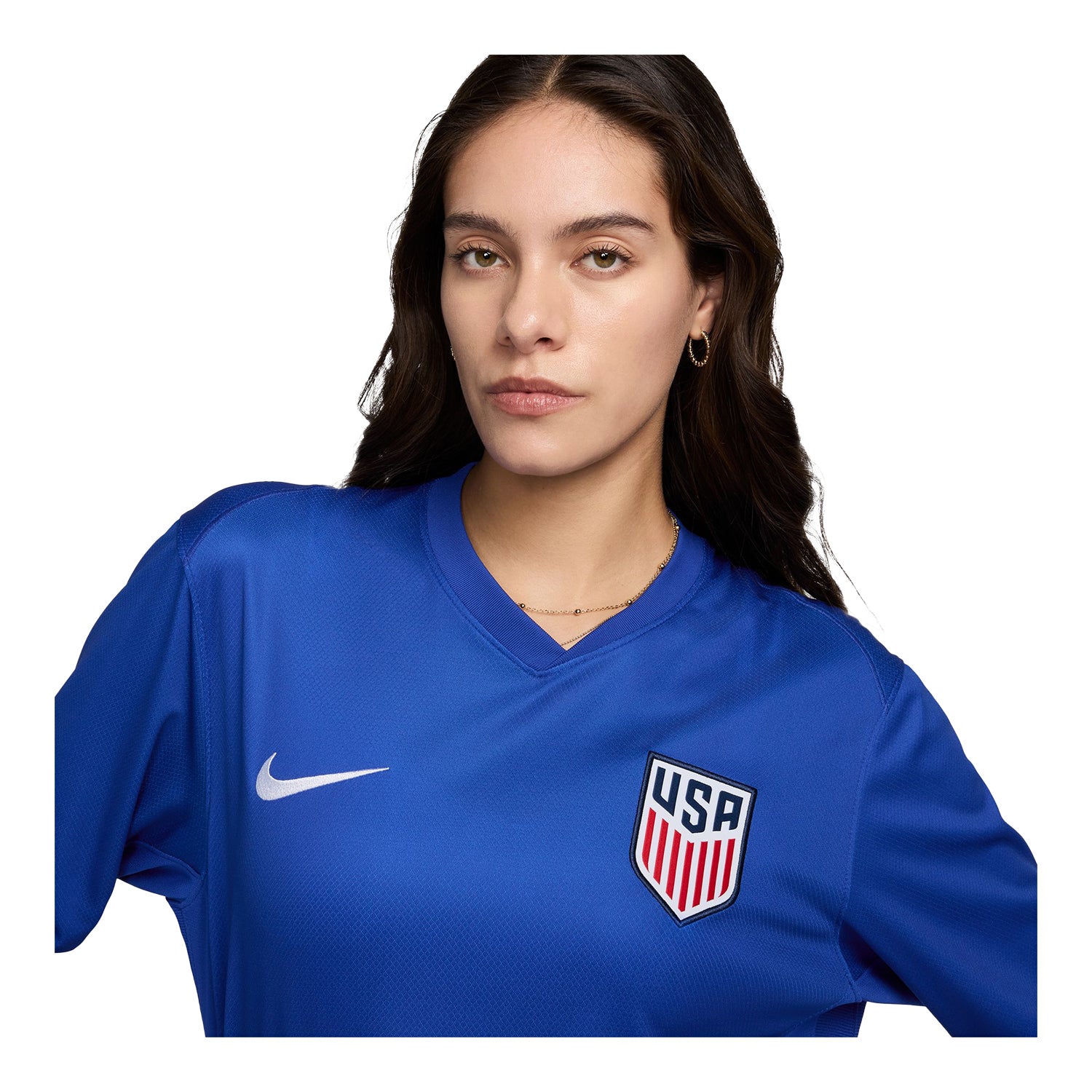 Men's Nike USMNT 2024 American Icon Away Stadium Long Sleeve Jersey - Model View