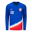 Men's Nike USMNT 2024 Personalized American Icon Away Stadium Long Sleeve Jersey - Front View