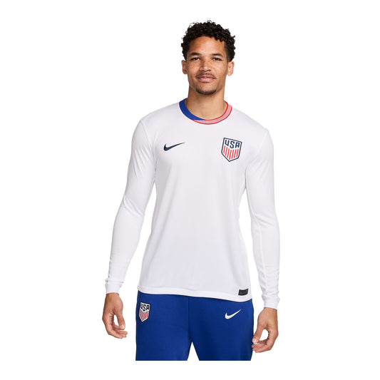 Men's Nike USMNT 2024 American Classic Home Stadium Long Sleeve Jersey - Front View