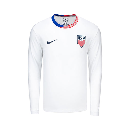 Youth Nike USMNT 2024 American Classic Home Stadium Long Sleeve Jersey