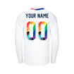 Youth Nike USMNT 2024 Personalized Pride Home Stadium Long Sleeve Jersey - Back View