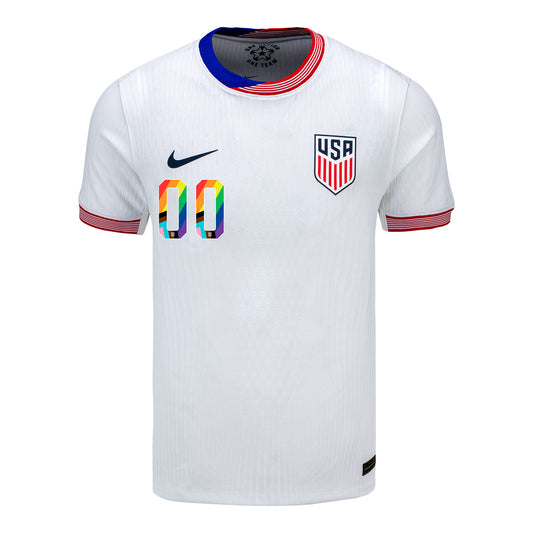 Men's Nike USMNT 2024 Personalized Pride-Themed Home Match Jersey