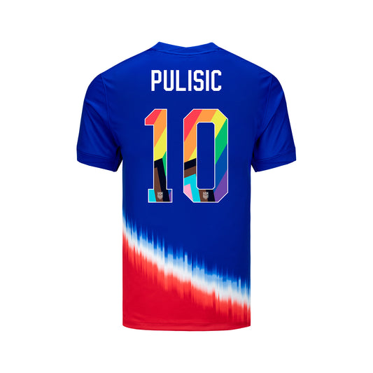 Youth Nike USMNT 2024 Pride-Themed Away Pulisic 10 Stadium Jersey
