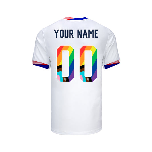Youth Nike USMNT 2024 Personalized Pride Home Stadium Jersey - Back View