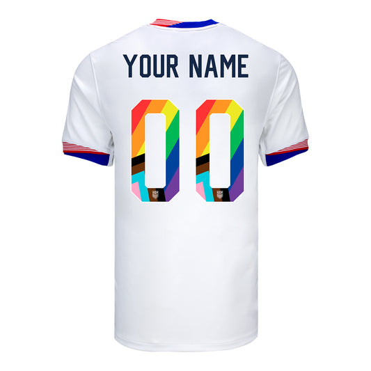 Men's Nike USMNT 2024 Personalized Pride Home Stadium Jersey - Back View