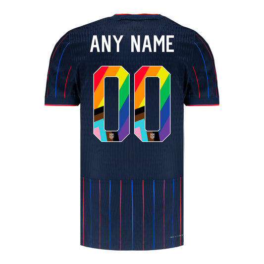 Men's Nike USMNT 2025 Pride Personalized Heartbeat Away Match Jersey