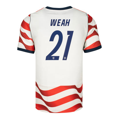 Unisex Nike 2026 USMNT Tim Weah Home Stadium Jersey - Stripes