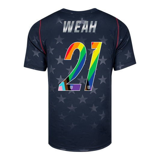Men's Nike USMNT 2026Timothy Weah Pride Away Stadium Jersey - Stars