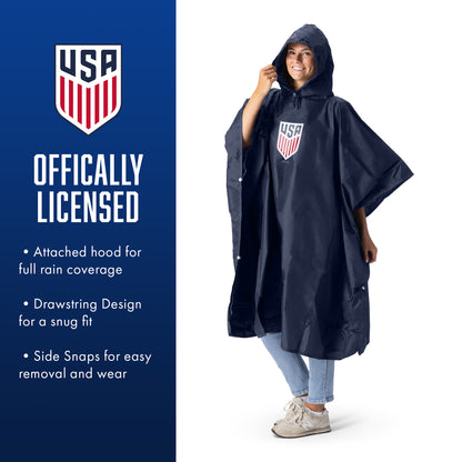 US Soccer Logo Pullover Poncho with Mesh Bag