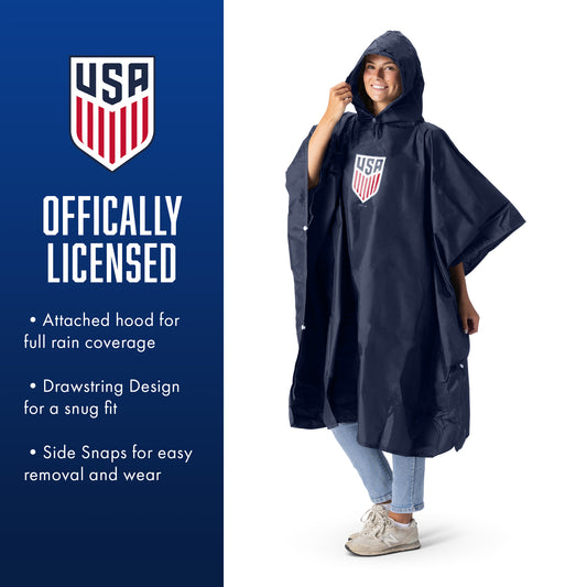US Soccer Logo Pullover Poncho with Mesh Bag