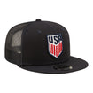 Youth New Era USMNT Navy 9Fifty Trucker Hat - Side View