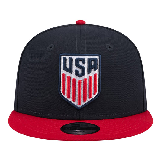 Youth New Era USMNT 9Fifty Snapback Navy Hat - Front View