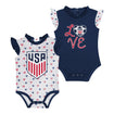 Infant USMNT Outerstuff Fearless 2-Piece Onesie Set - Combined View