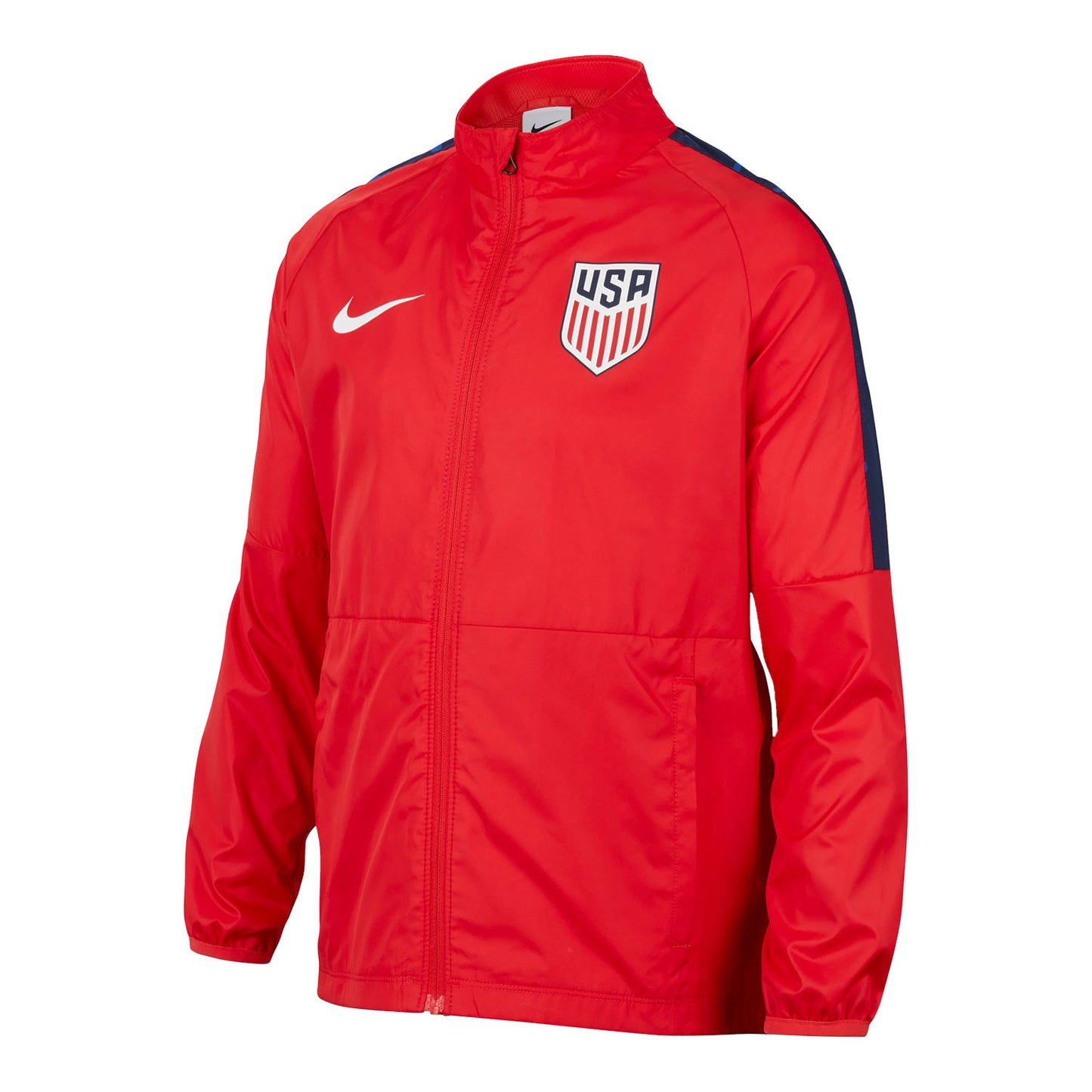 Youth Nike USMNT 2023 Repel Splatter Swoosh Red Jacket - Front View
