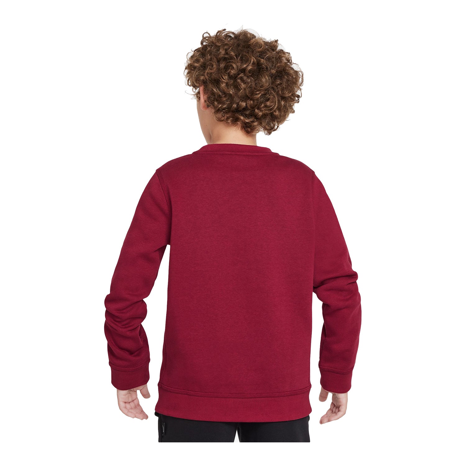 Youth Nike USA Club Fleece Red Crewneck - Back View