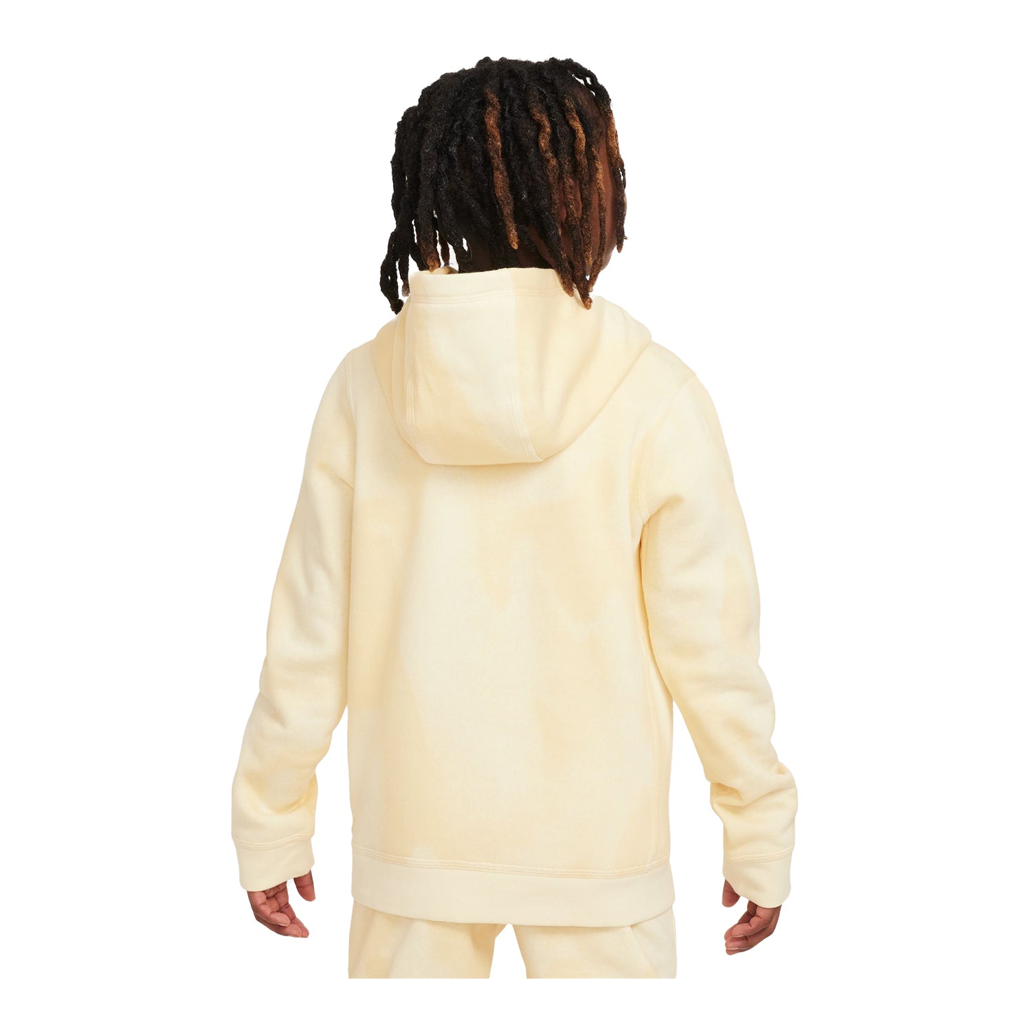 Youth Nike USA Club Fleece Yellow Hoodie - Back View on Model