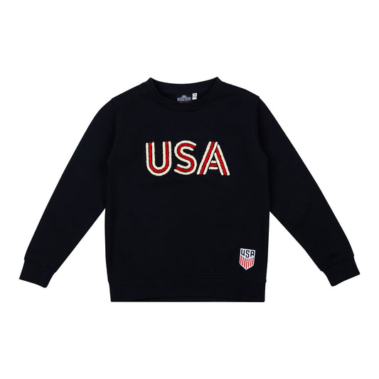 Youth USA Soccer House Terry Navy Crewneck