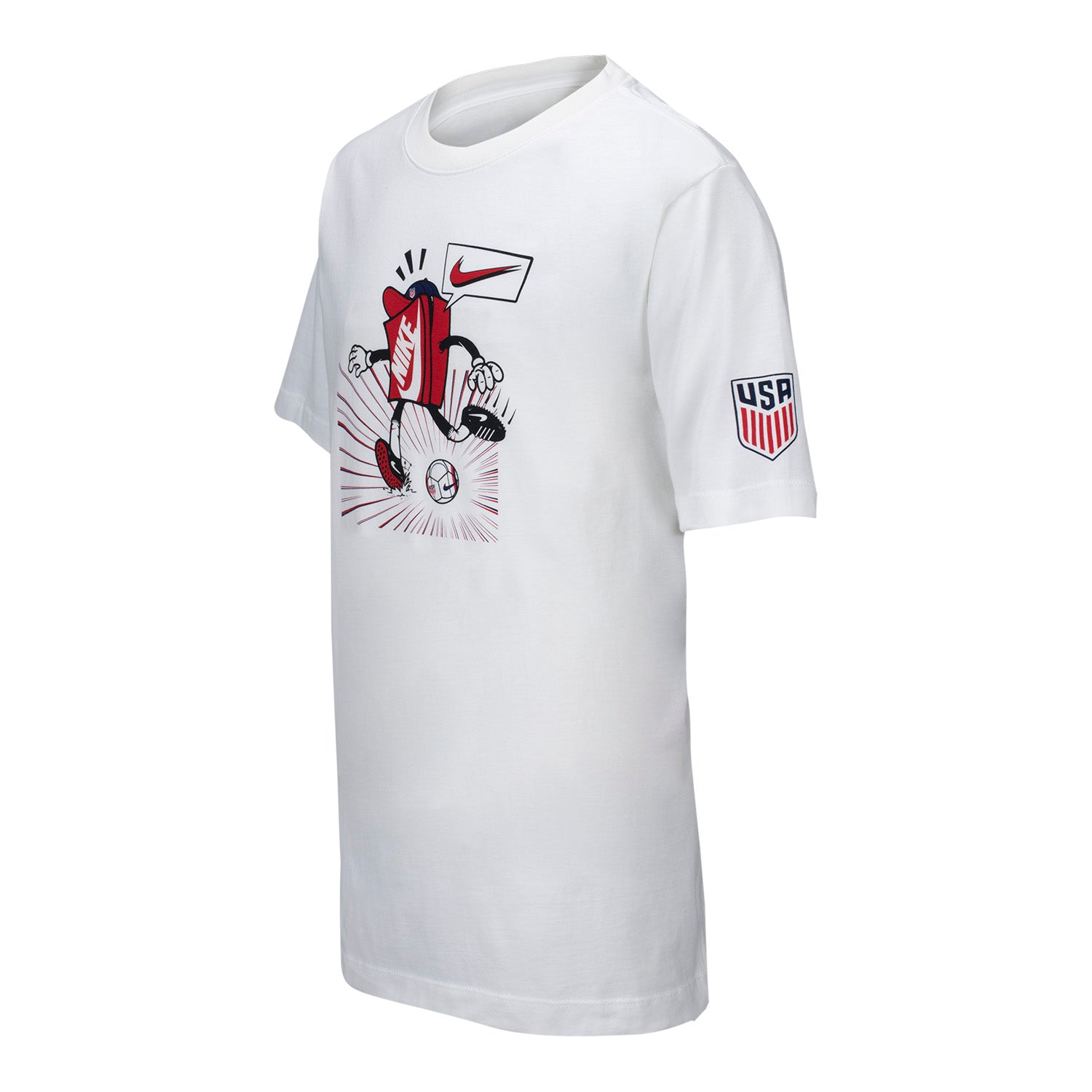 Youth Nike USWNT Boxy White Tee - Side View