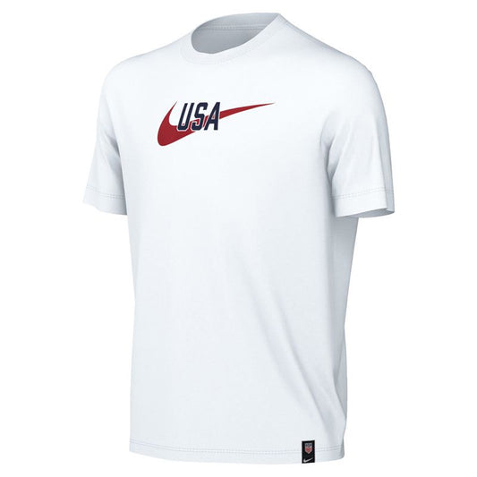 Youth Nike USA Swoosh White Tee - Front View