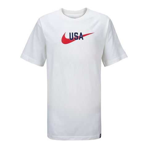 Youth Nike USA Swoosh White Tee