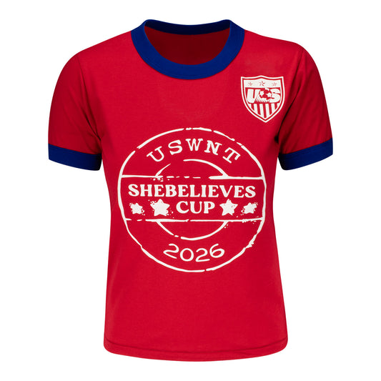 Women's Deaddirt USWNT Red Ringer T-Shirt