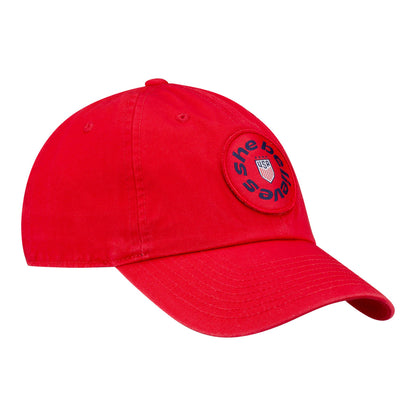 Unisex SheBelieves Circle Logo Red Adjustable Hat
