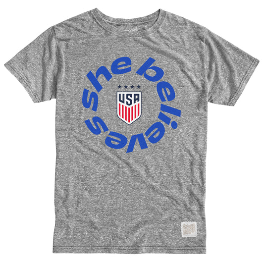 Men's Original Retro Brand USWNT SheBelieves Circle Grey Tee